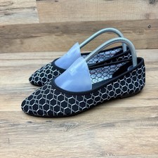 Skechers Women's Cleo Knit Ballet Flats Sz 8 Pointy Toe Black White Memory Foam