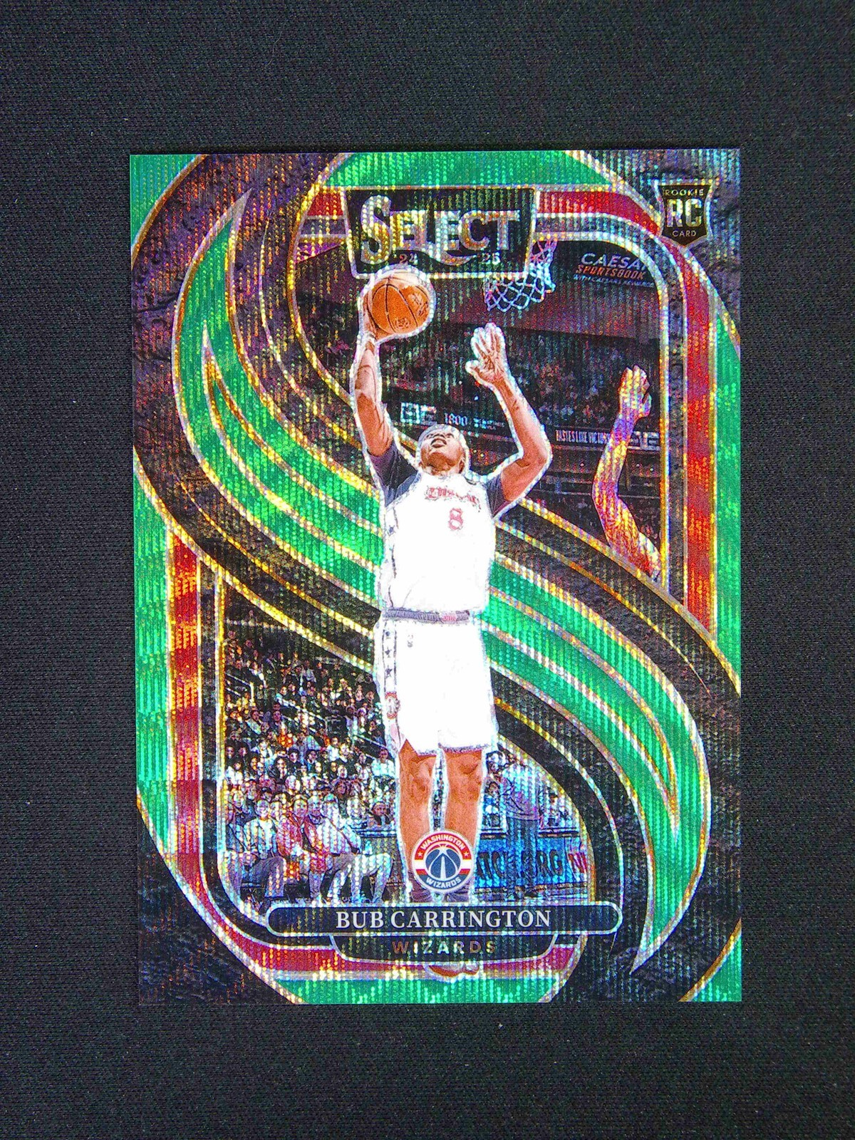 2024-25 Panini Select Bub Carrington #197 RC Rookie Green Wave /50