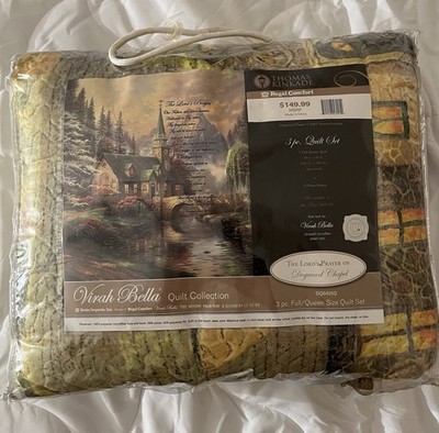 Virah Bella Full/Queen Quilt Set Dogwood Chapel The Lord's Prayer 3pc Multicolor