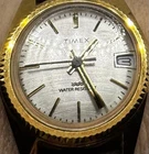 Timex Vintage Gold Tone Men’s Watch Water Resistant Expansion Band non working