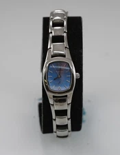 Fossil F2 Watch Women Silver Stainless Steel Water Resistant Battery Blue Quartz