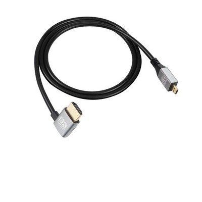 RIIEYOCA 8K UHD Micro HDMI Stecker auf HDMI Stecker Kabel 90 Grad linker Winkel - 1m