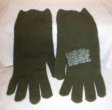 U.S. Military Green Glove Inserts Liners 72 Wool 28 Nylon Gloves Size 4