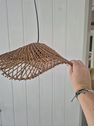 Boho Natural Rattan Handmade Lampshade Pendant Lamp Ceiling Light Kitchen - Picture 5 of 12