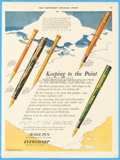 1927 Wahl Co Chicago IL Ad Eversharp Fountain Pen Pencil Keeping to the Point
