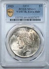 1923 Peace Dollar $1 PCGS MS64+ TOP 50 VAM 1B, Extra Hair