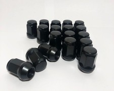 20pc M12x1.5 Black Bulge Acorn Lug Nuts 19mm Hex Conical Seat