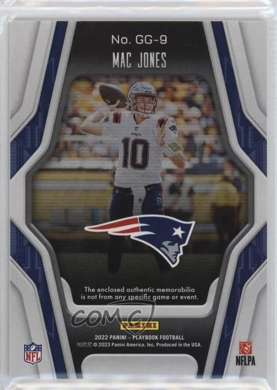 2022 Panini Playbook Gridiron Gear Relics Mac Jones #GG-9 - Image 2 of 2