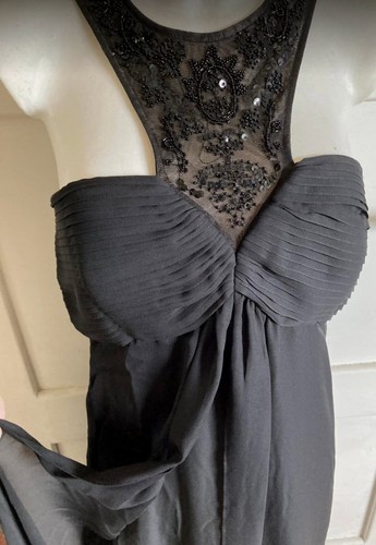 NEU ZAUBERHAFTES ABENDKLEID GEORGETTE BESTICKT GR. 34 HEINE schwarz 199€ *049834 - Picture 4 of 5