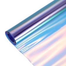 Holographic Clear Vinyl Film Holographic PVC Fabric 12"x48",Laser Blue