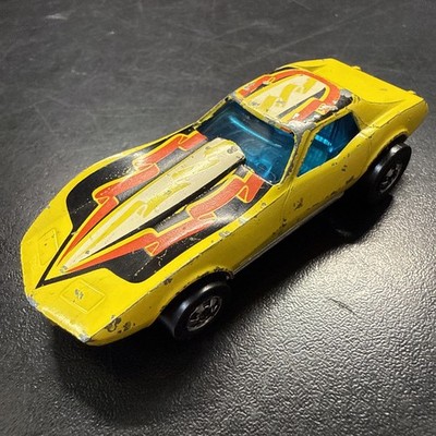 Vintage Hot Wheels Corvette Stingray Yellow Ribbon Blackwall Hong Kong