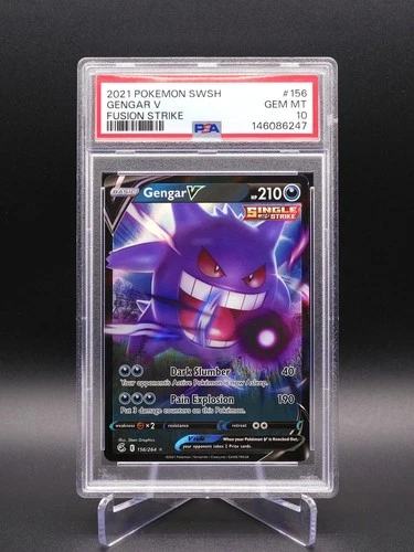 PSA 10 Gem Mint Gengar V 2021 Ultra Rare Fusion Strike UR 156/264