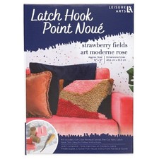 Leisure Arts Latch Hook Kit Strawberry Fields, 12" X 16", Latch Hook Kit