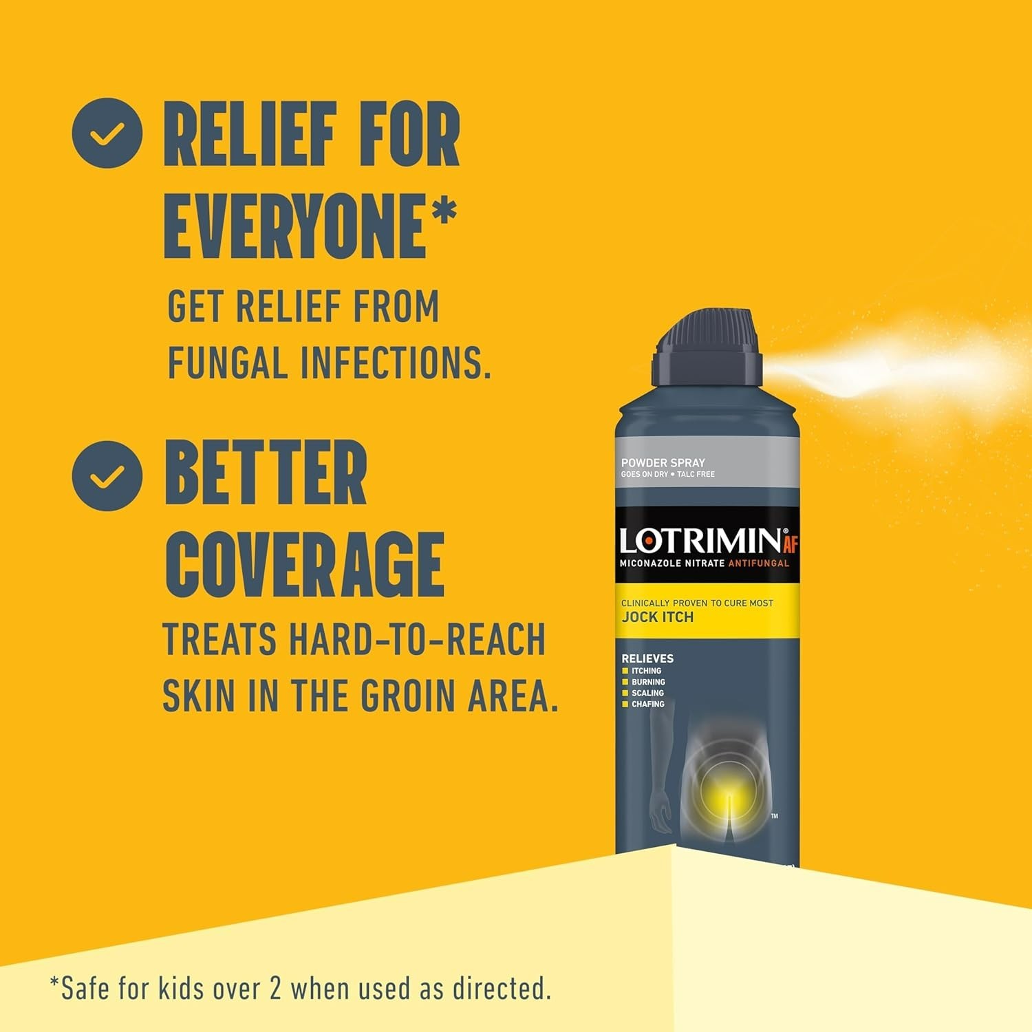 AF Jock Itch Antifungal Spray | Miconazole 2% | 3 Pack | Soothes & Prevents Itch