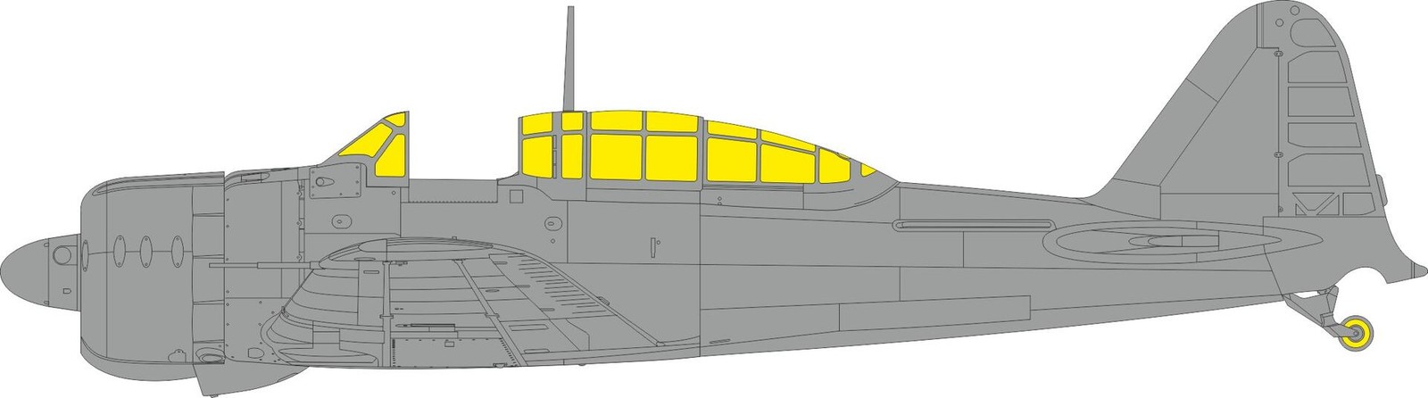 Eduard EDEX1112 1:48 Mitsubishi A6M2-K Zero TFace canopy frame paint mask