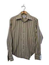 JOHN FRANCOMB stripe shirt size 15.5" fitted rovereto T.M. Lewin long sleeve