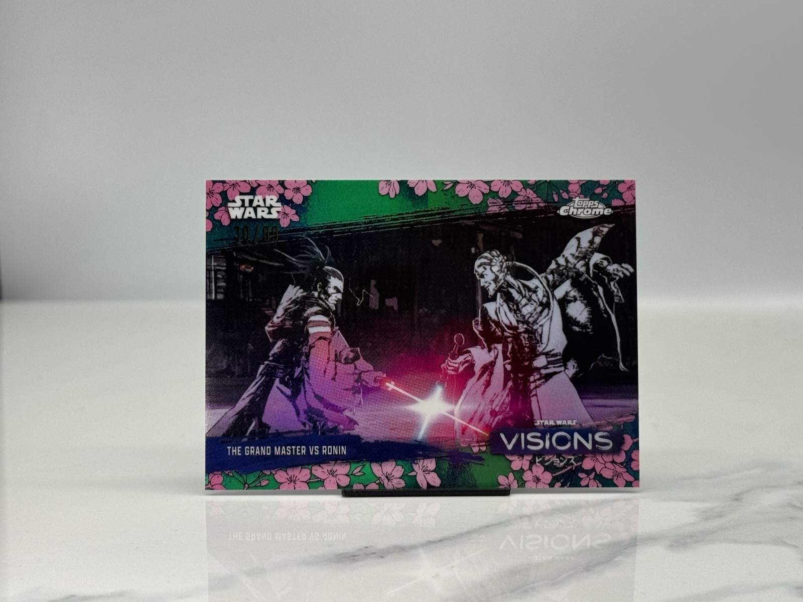 2026 Topps Chrome Star Wars V3-1 Grand Master vs Ronin Visions Green 30 /99 