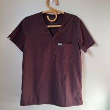 Figs Brown Technical Collection Short Sleeve Scrub Top Women's Small