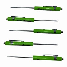 5 Pack Snap On Green Pocket Screwdriver Set Flat Tip Blade And Magnetic End