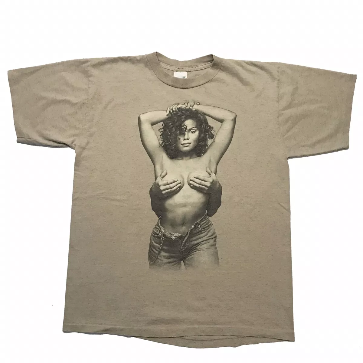 Vintage 90s Janet Jackson T Shirt World Tour 1993 Sz L Rap Tee Two Sided Rare