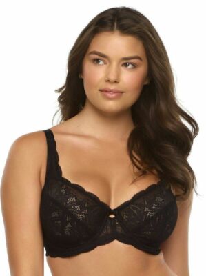 FELINA Peridot Lace Non-Padded Underwire Bra Black 36C 115073 NEW $54
