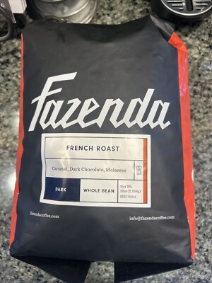 Fazenda Dark French Roast Whole Bean 5 Lbs