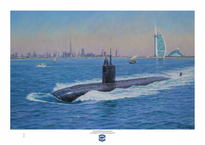 USS SPRINGFIELD (SSN 761) 0ff Dubai - A3 ART Print