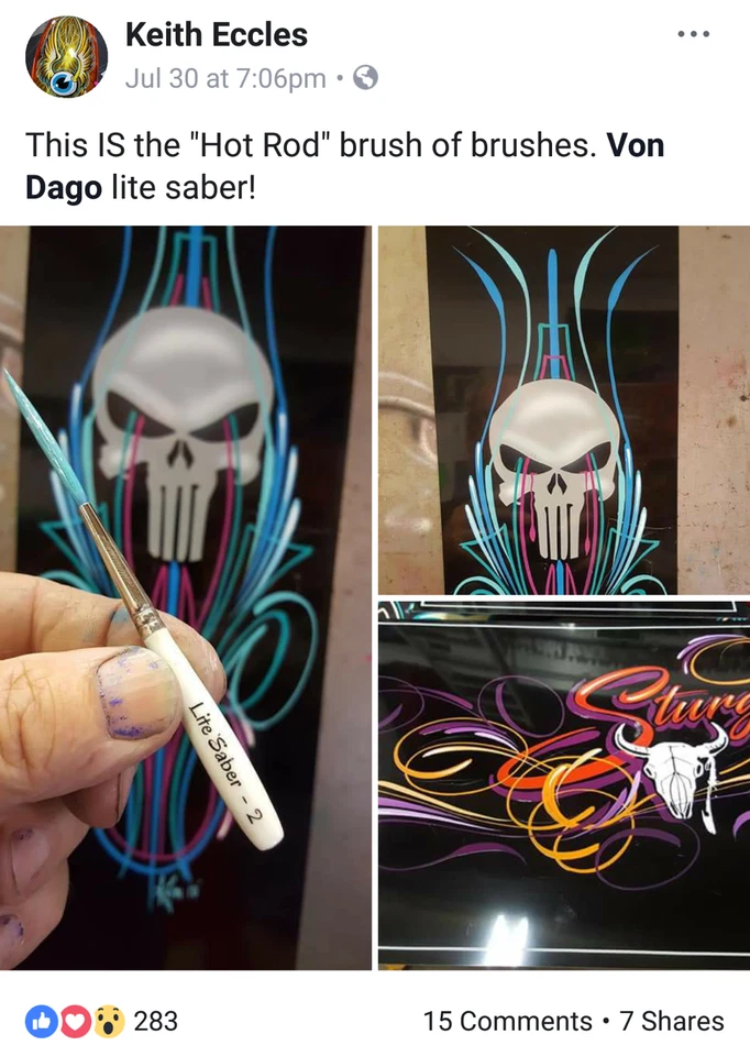 PREMIUM Scrolling & Pinstriping 5 BRUSH SET ~ the Von Dago "PRO'S KNOW SERIES" - Image 2 of 4