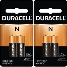 4 x N Duracell 1.5V Alkaline Batteries  Medical, LR1, E90, MN9100 
