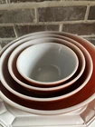 EXCELLENT ..PYREX VINTAGE HARVEST WHEAT MIXING BOWLS 404-403-402-401...RUST..