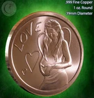 2018 "Love" 1 oz .999 Copper Round