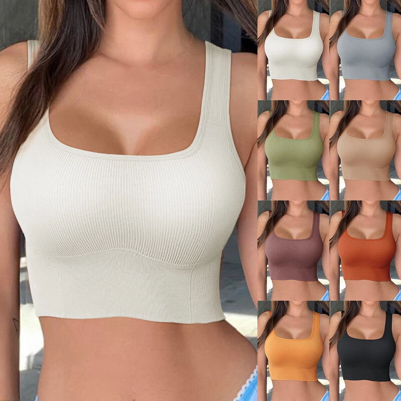 Women Sport Camisole with Built in Shelf Bra Adjustable Spaghetti Strap  Vest Bra