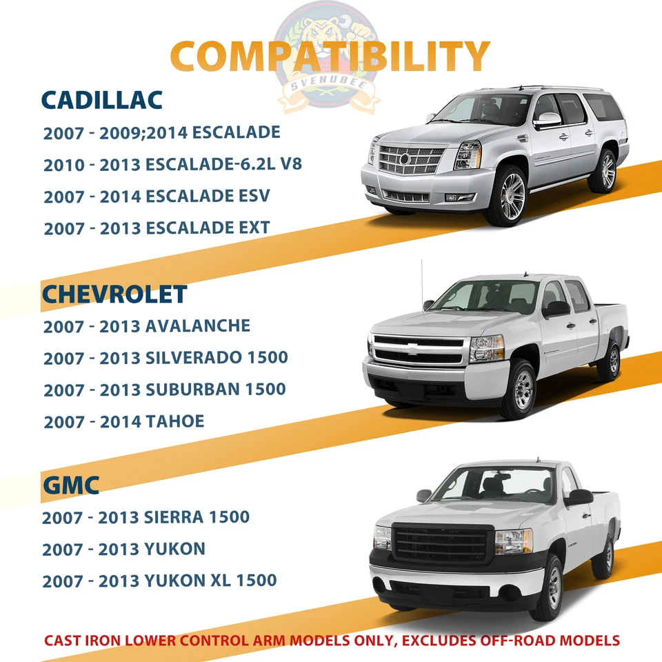 Kit de barra de amarre de brazo de control para Escalade Chevrolet Tahoe Silverado 1500 2007-2013 Foto 2 de 4