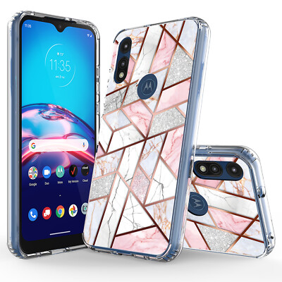 For Motorola Moto E (2020) Hybrid Bling Glitter Sparkle Laser Graphic Case