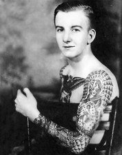 Vintage Tattoo Image 14 x 11" Photo Print