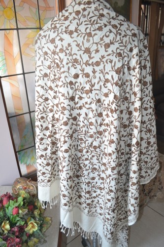 Mens wear TRADITIONAL KASHMIRI HAND EMBROIDERED Jaal THROW GENTS PASHMINA - Picture 9 of 10
