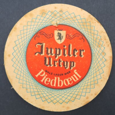 Old beer souser JUPILER Piedboeuf beermat coaster beer deck 13