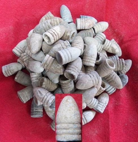 100 Excavated Civil War .58 Cal. Yankee 3-Ring Bullets - XMAS SALE