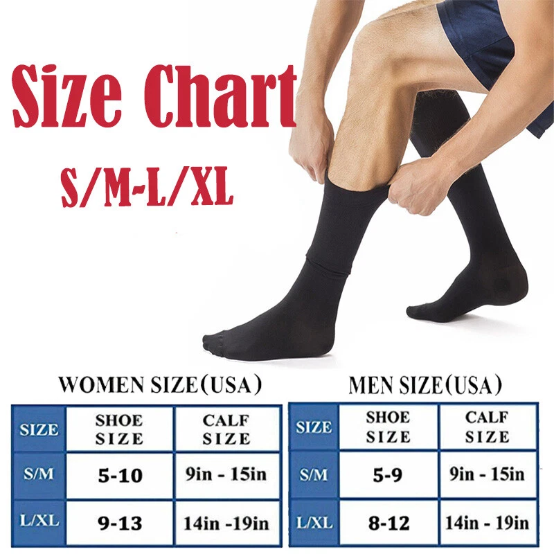 3 Pairs 20-30mmHg Compression Support Socks Knee High Men Women S/M-L/XL - Image 2 of 4