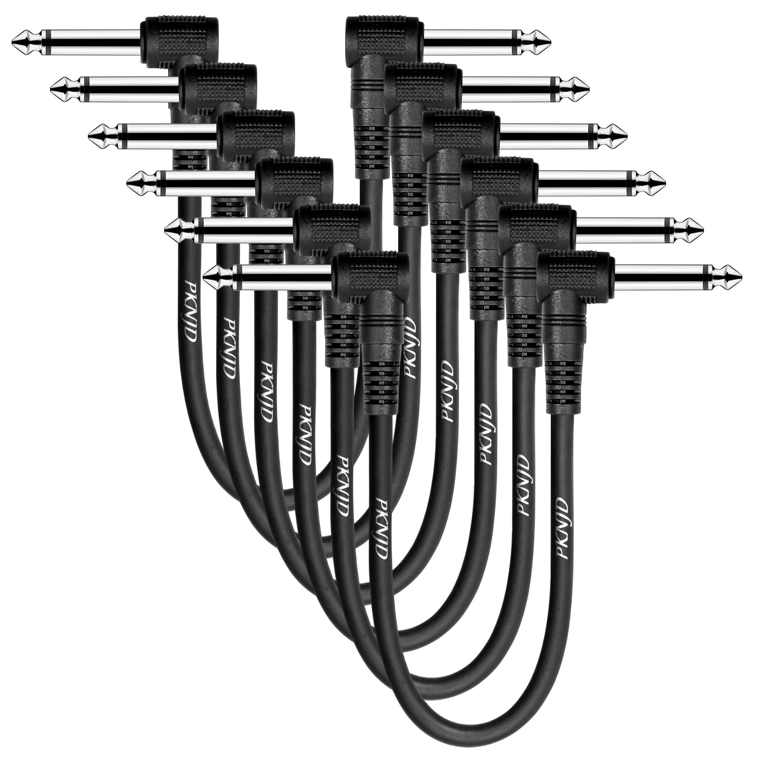 6 Pack 6Inch Premium Guitar Patch Cables Black Noise-Reducing 1/4
