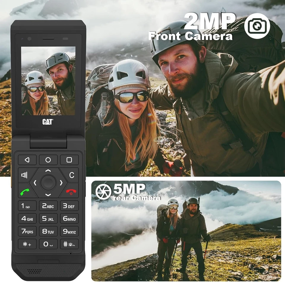 Cat S22 Rugged Flip Phone 16GB 4G LTE SIM Free Touchscreen Smartphone - Black - Image 4 of 4