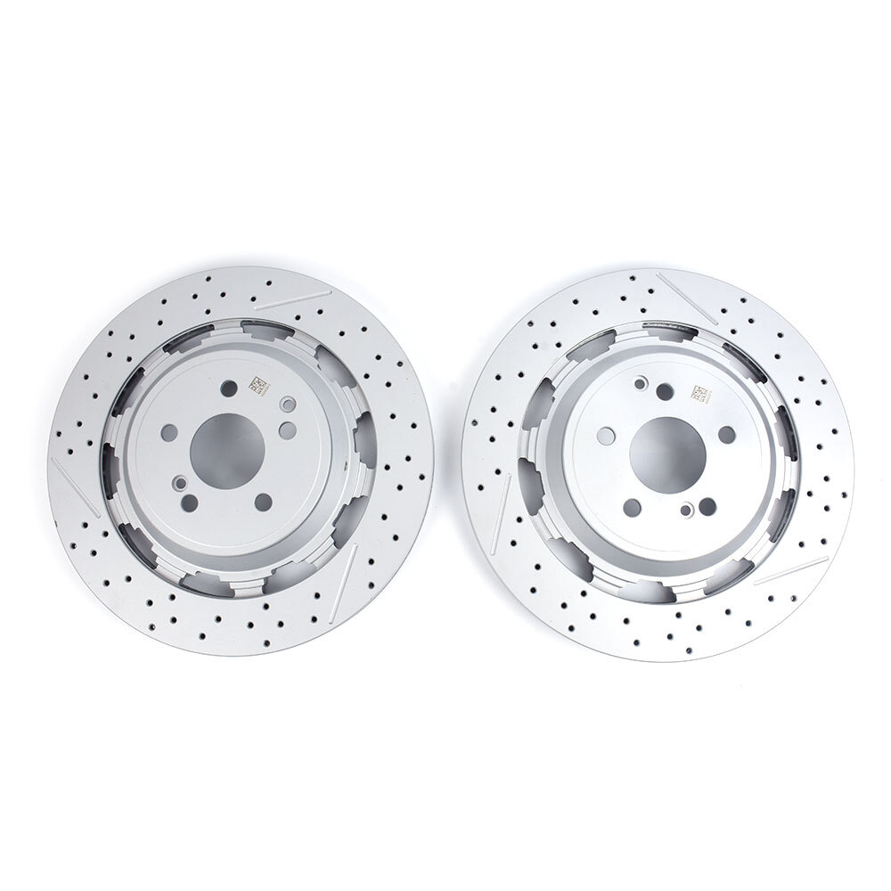 Pair Rear Brake Rotors For Mercedes-benz W222 S450 S63 S65 AMG 2014- A2224232012