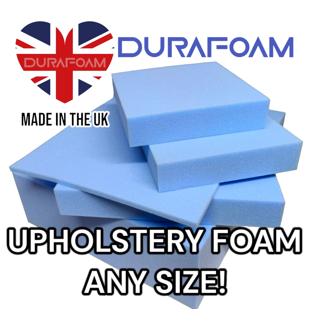 HIGH-DENSITY UPHOLSTERY FOAM - CUT TO ANY SIZE- FOR CUSHIONS, SOFAS, & BEDS