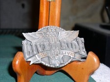 SISKIYOU BUCKLE Co.1994 PEWTER HD LIVE TO RIDE RIDE TO LIVE BELT BCKLE VryGd  
