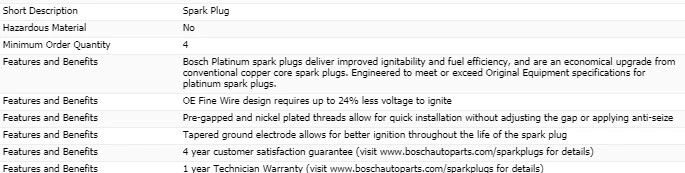 6 bujías Bosch Platinum para 2001-2003 ACURA CL V6-3,2 L Foto 4 de 4