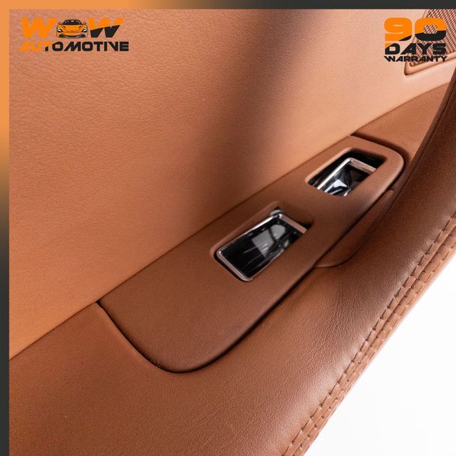 06-13 BENTLEY CONTINENTAL FLYING SPUR REAR LEFT DOOR PANEL BROWN LEATHER OEM