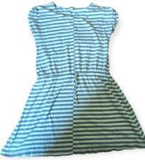 J. Crew Women's XS White Blue Striped Stretchy Summer Sun Dress