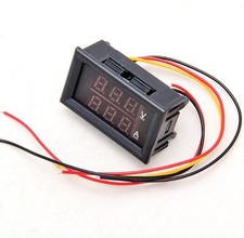 Dc 4.5-30v 0-50a Dual Led Digital Volt Meter Ammeter Voltage Amp Power Meter 12v