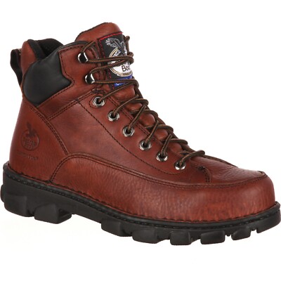 Georgia Boot Eagle Light Wide Load Steel Toe Work Hiker Brown Men's Size 9 G6395