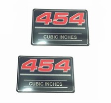 2x Metal 454 Cubic Inches Cars Valve Cover Decals Sticker For 12393652